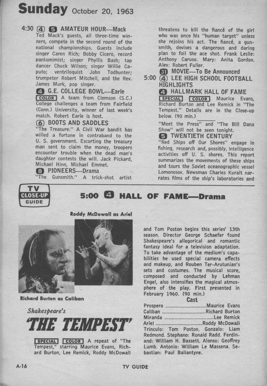 CTVA - US TV Listings - 1963