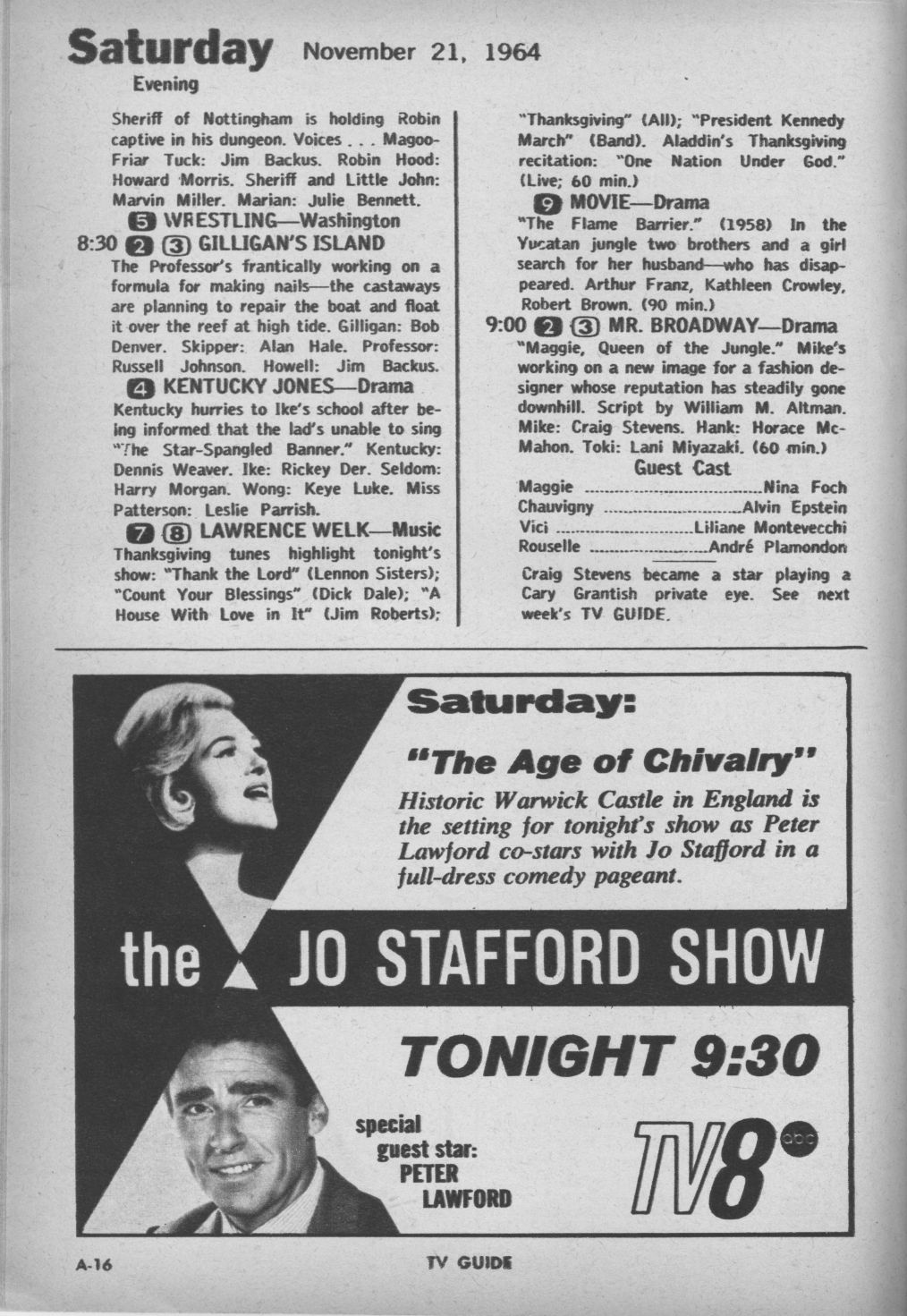 CTVA - US TV Listings - 1964