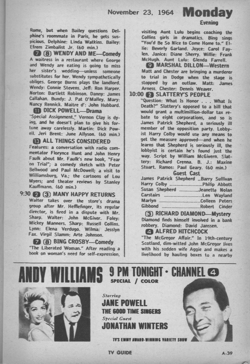 CTVA - US TV Listings - 1964