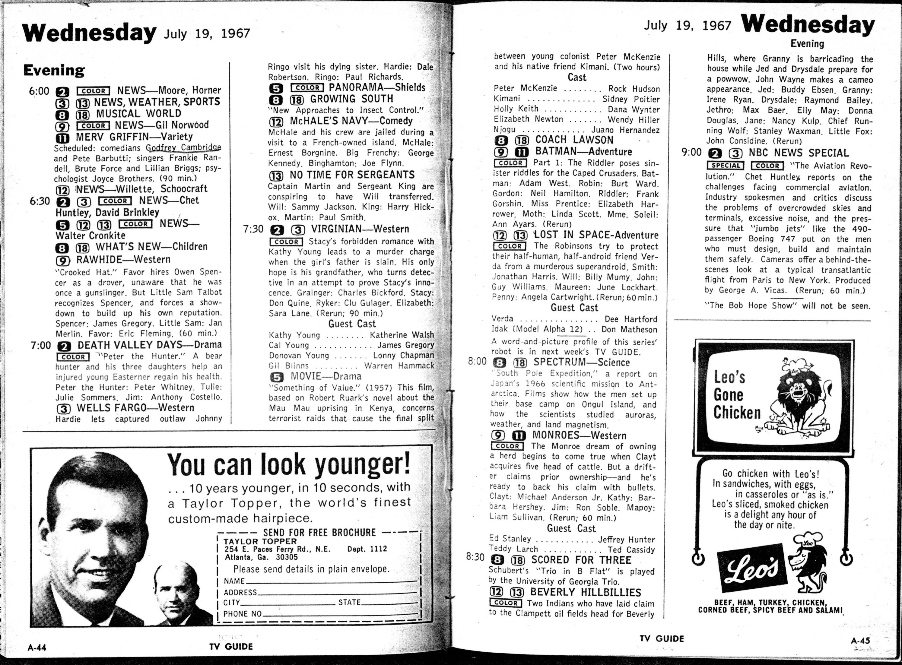 CTVA - US TV Listings - 1967