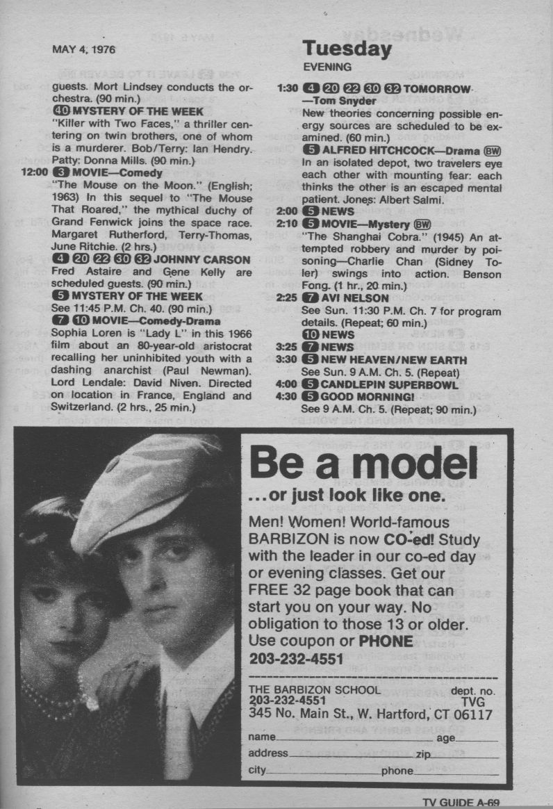 CTVA - US TV Listings - 1976